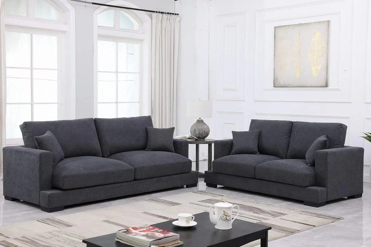 Albany Lounge Suite 3+2 - Dark Grey - Image 3