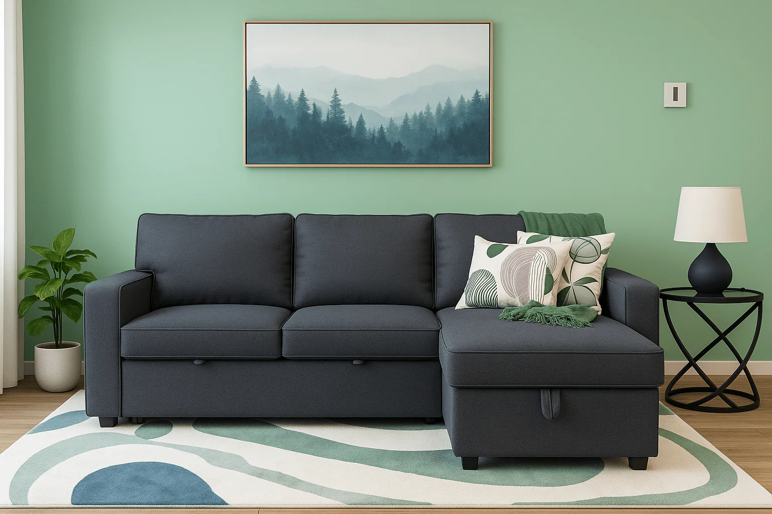 Aster Reversible Sofa Bed - Dark Grey - Image 4