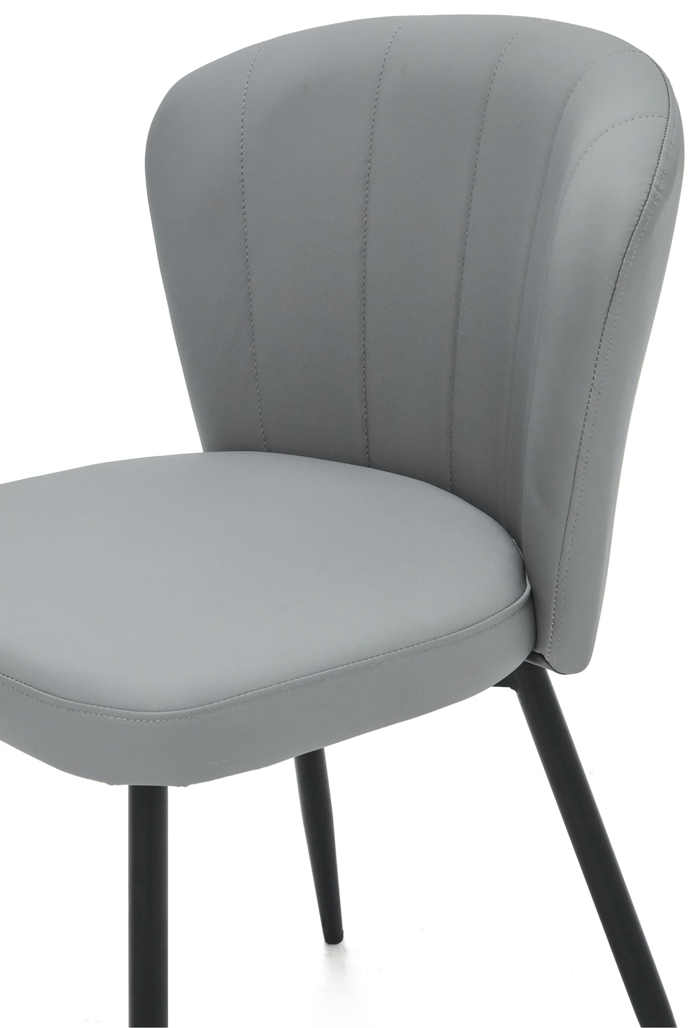 Blake Dining Chair - Light Grey PU Leather - Image 4