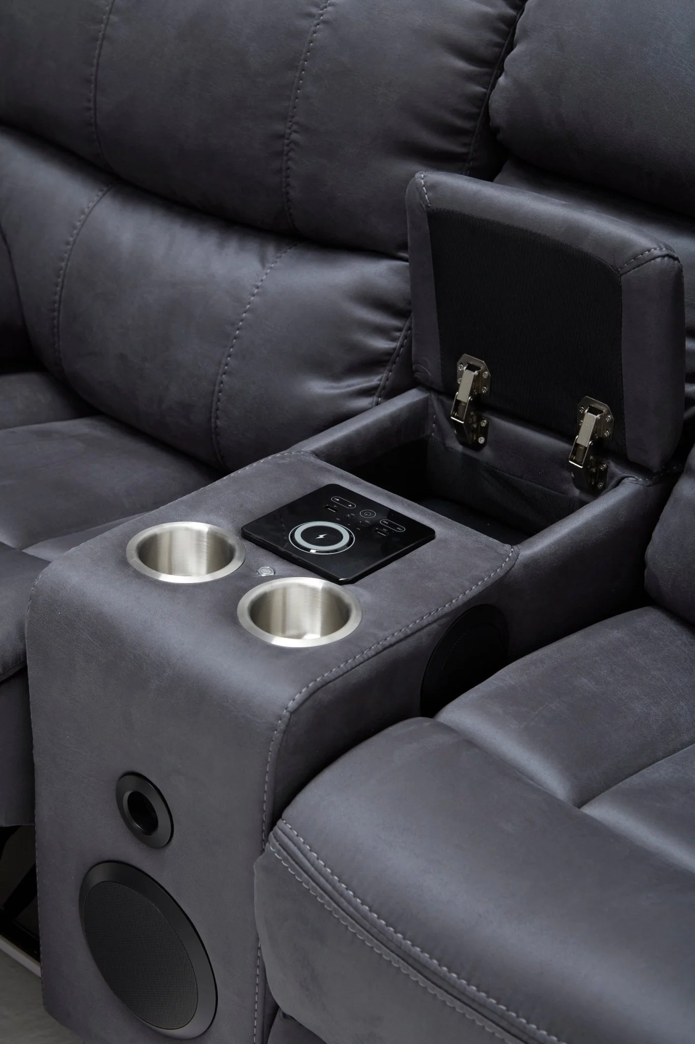 Calton 3-Piece Recliner Sofa Set - Dark Grey - Image 14