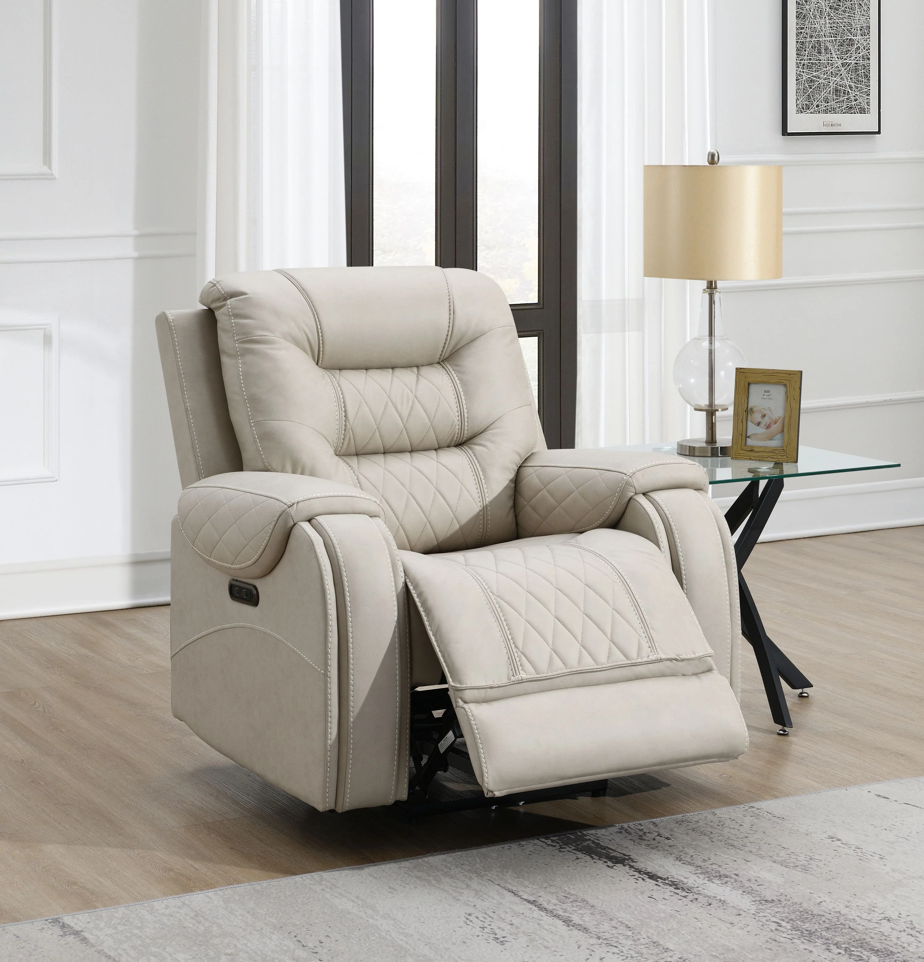 Liston 3-Piece Electric Recliner Sofa Set - Beige - Image 4