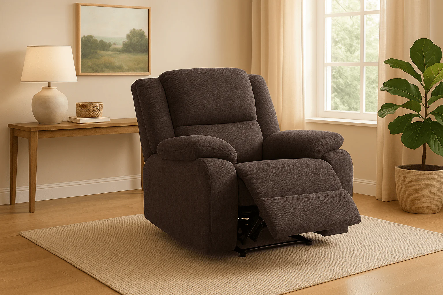 Malmo Single-Seater Fabric Recliner Chair - Image 7