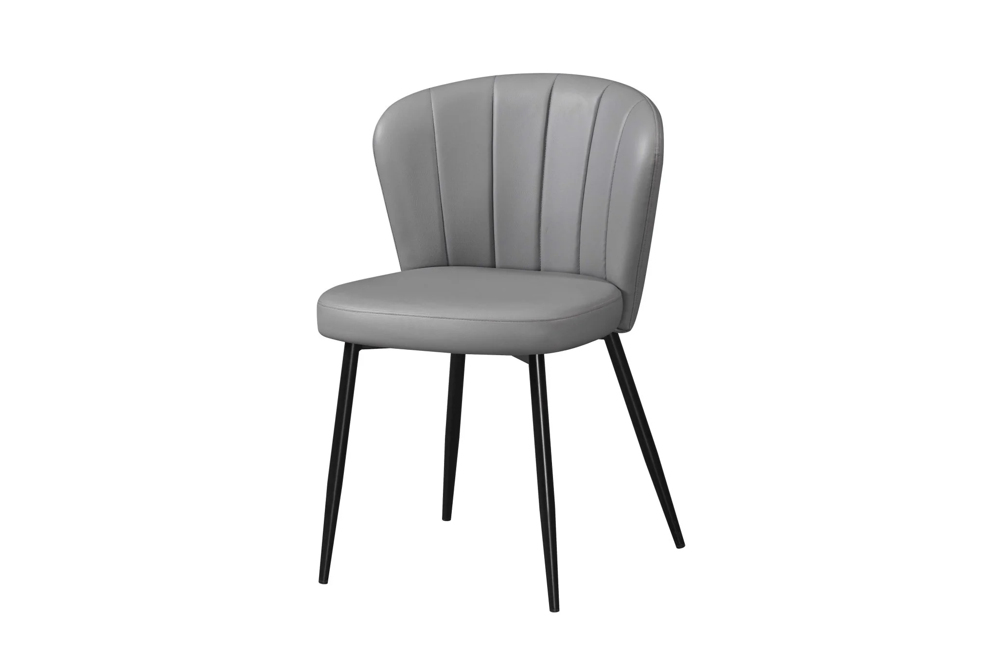 Blake Dining Chair - Light Grey PU Leather - Image 3