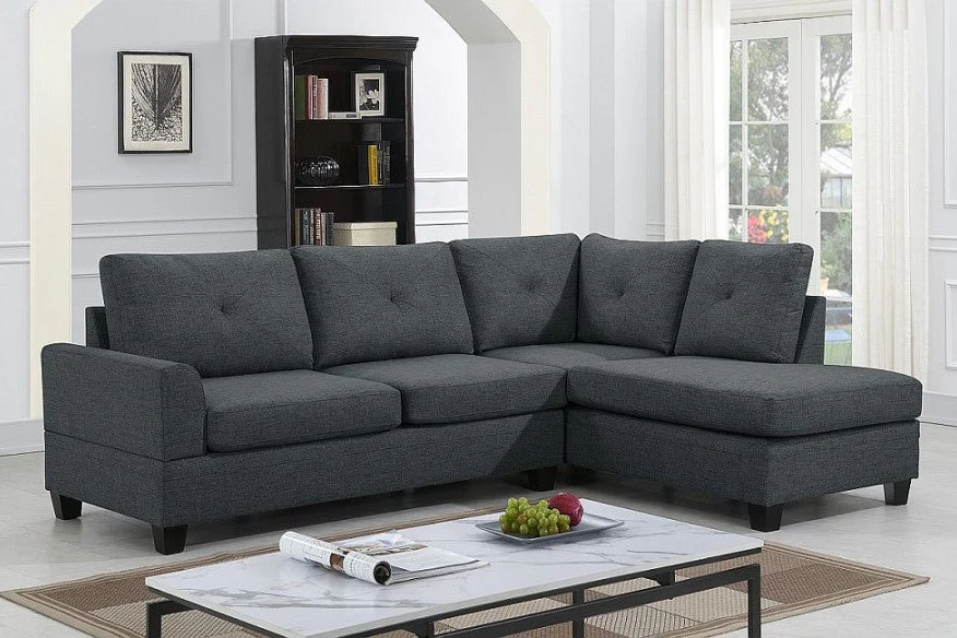 Pavia Sectional Sofa Reversible Chaise - Grey - Image 3