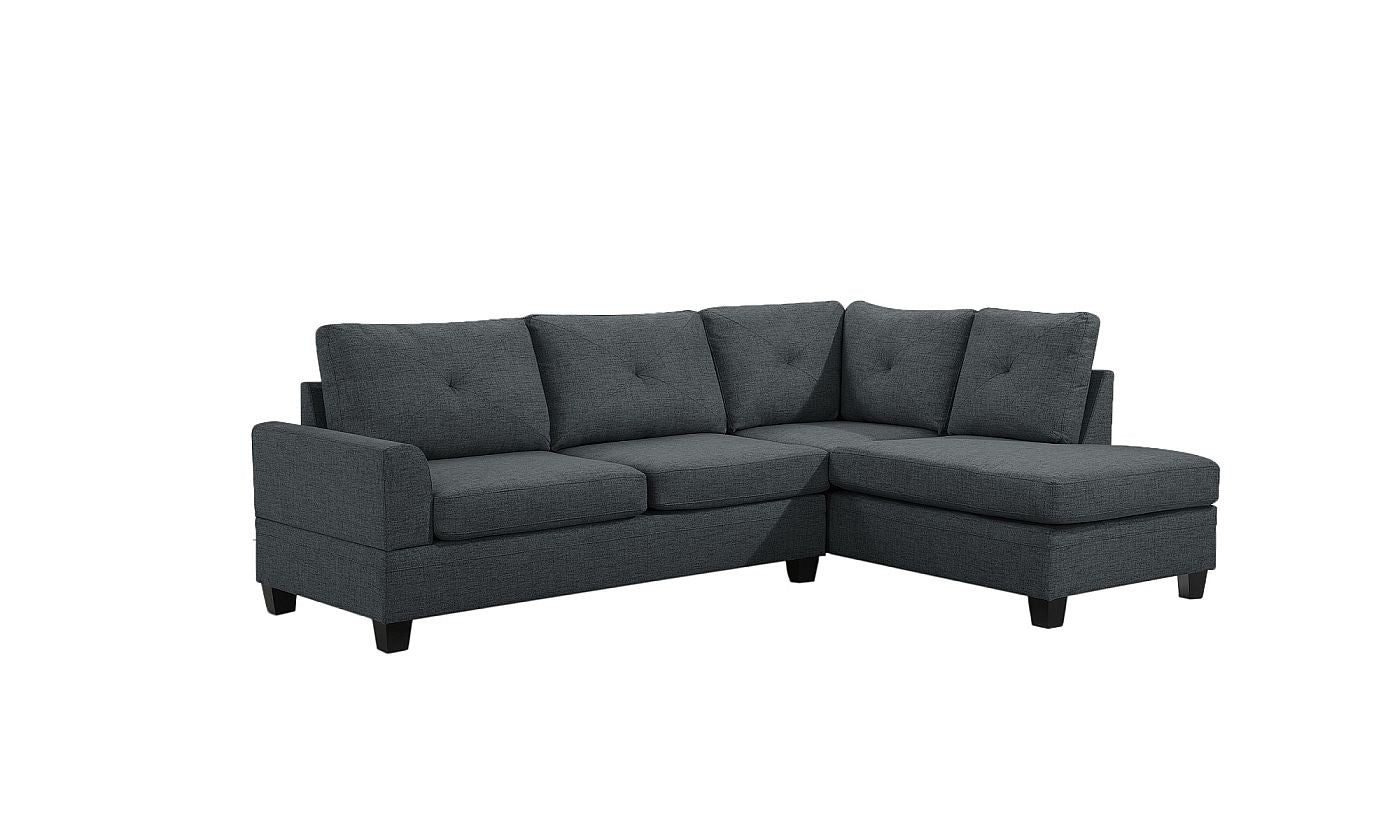 Pavia Sectional Sofa Reversible Chaise - Grey - Image 4