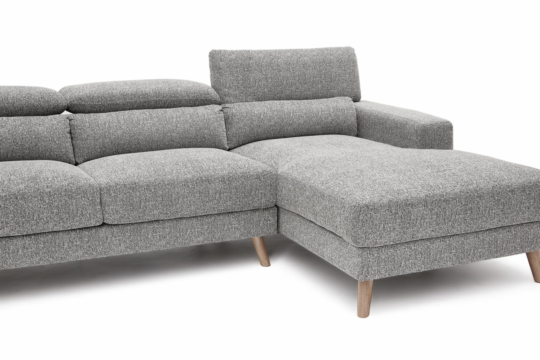 Santro Corner Sofa With Left Facing Chaise - Light Grey - Image 9