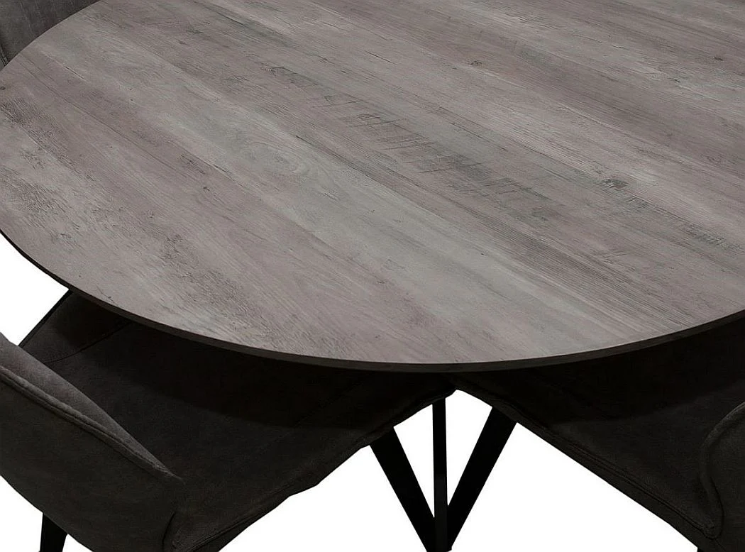 Tex 5 Piece Round Dining Set With Star Grey Chairs - Image 4
